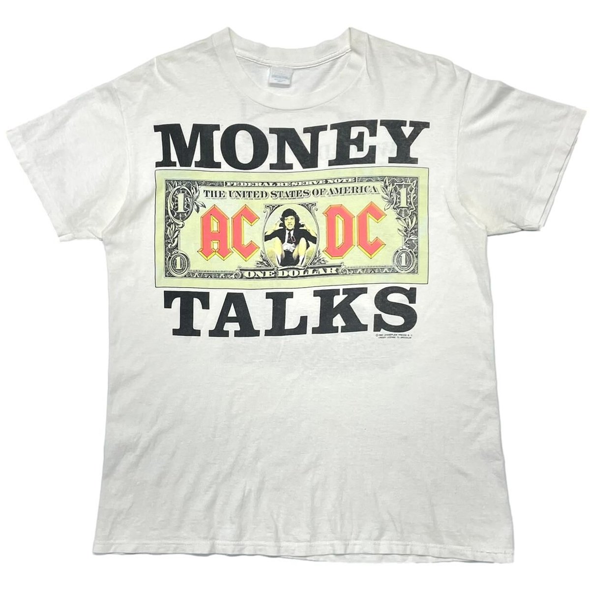 AC/DC MONEY TALKS WPRLD TOUR 1990/91 WHITE LARGE