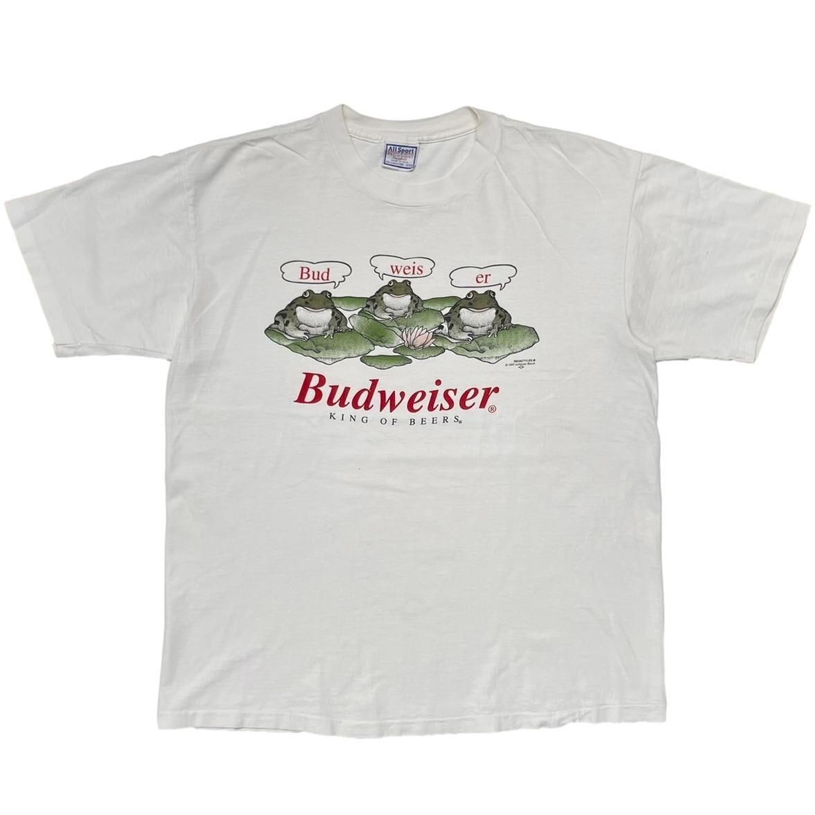 Budweiser 3 FROGS 1995 WHITE ALL SPORT XL 0389