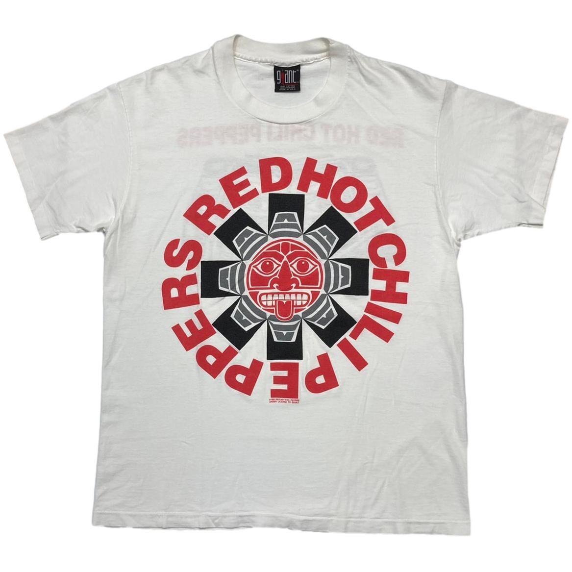 RED HOT CHILI PEPPERS 1991 DOUBLE SIDE Aztec TEE WHITE GIANT XL 0441