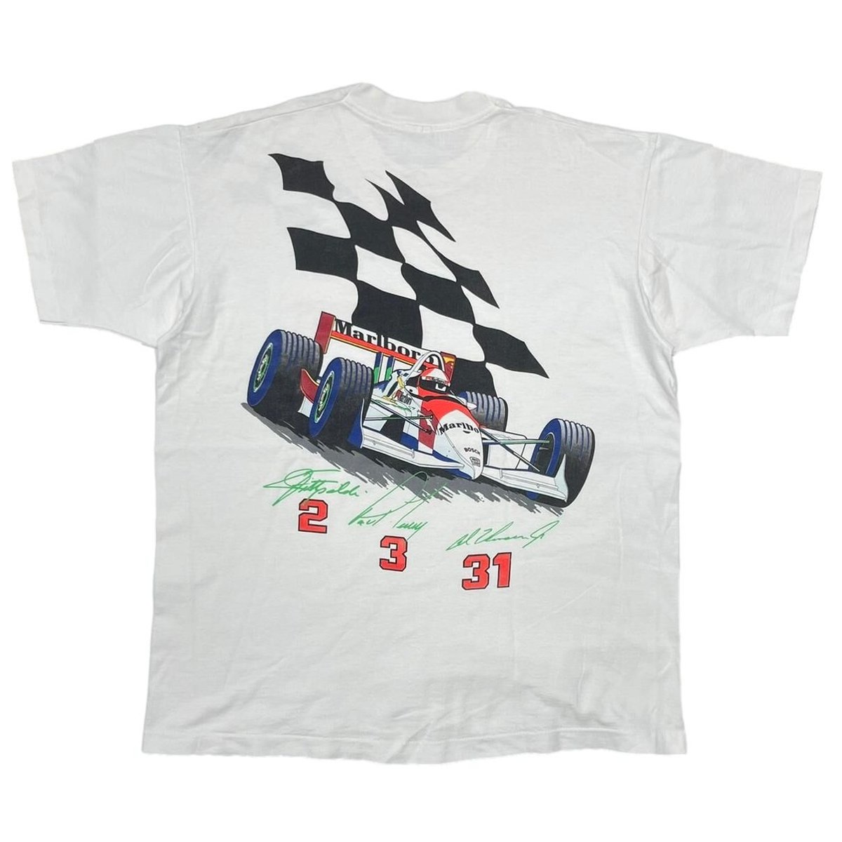 Marlboro F-1 Elkhart Lake '94 WHITE FRUIT OF THE LOOM XL