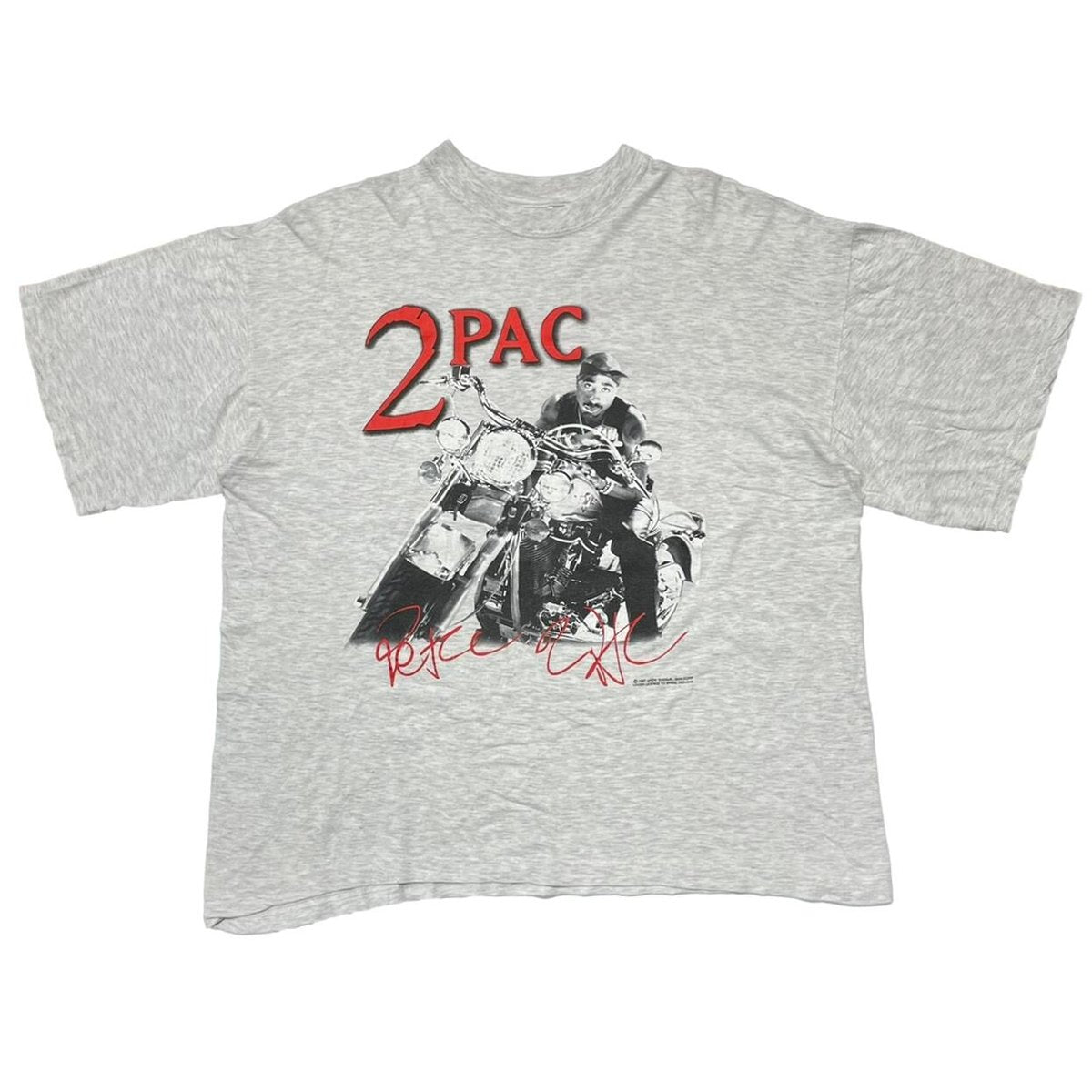 2PAC 1997 PEACE HAND SIGN ASH GREY XL 0877