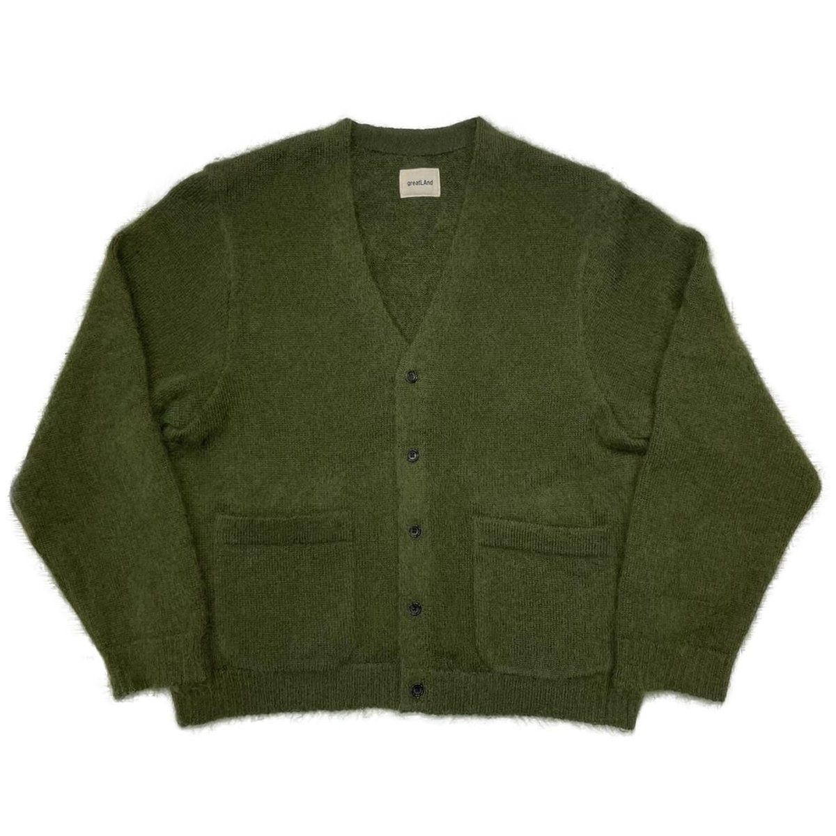 greatLAnd POLLYMAN MOHAIR CARDIGAN KHAKI