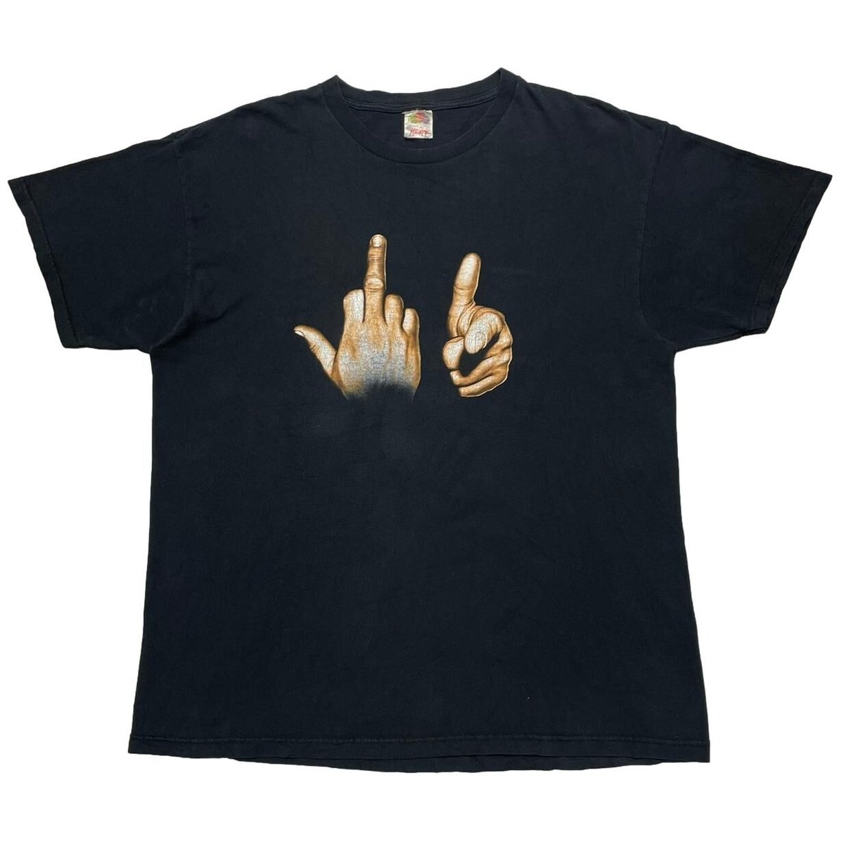 OLD & VINTAGE FUCK YOU HAND SIGN FRUIT OF THE LOOM FITS XL 6183