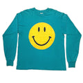 OLD & VINTAGE SMILE LS TEE TURQUOISE BLUE FRUIT OF THE LOOM LARGE 8469
