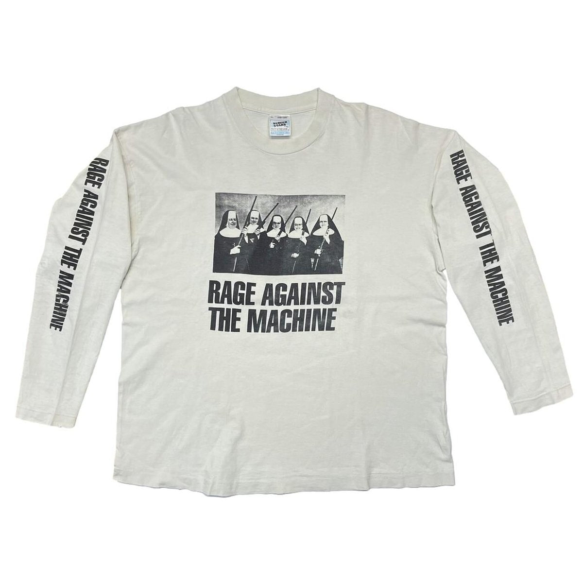 RAGE AGAINST THE MACHINE NUNS AND GUNS LS WHITE SCREEN STARS XL 3464