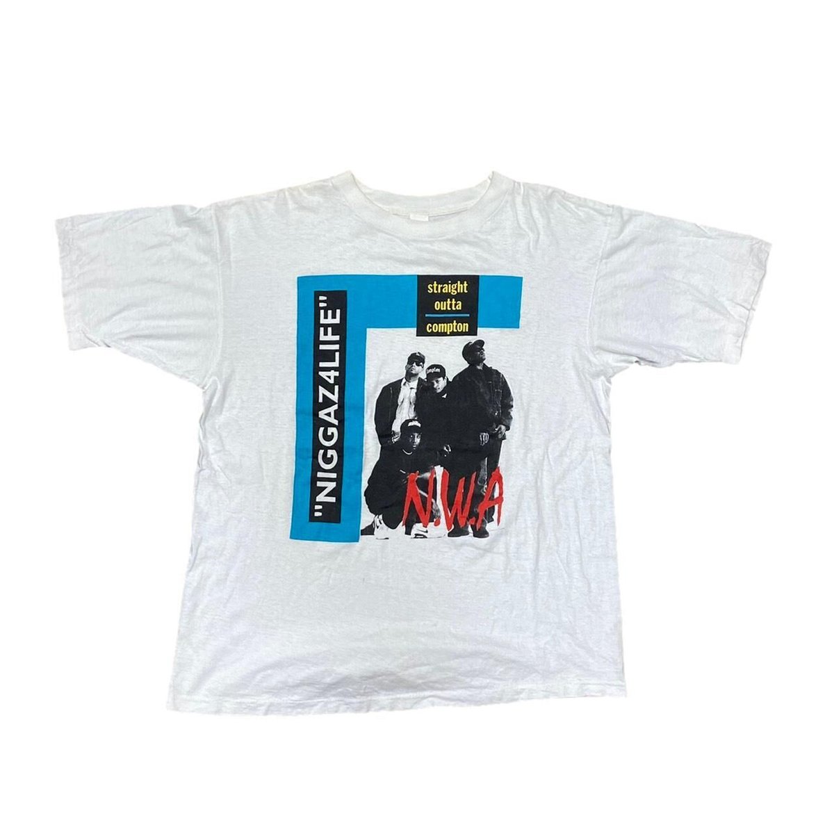 N,W,A NIGGAZ4LIFE STRAIGHT OUTTA COMPTON TEE WHITE XL 5458
