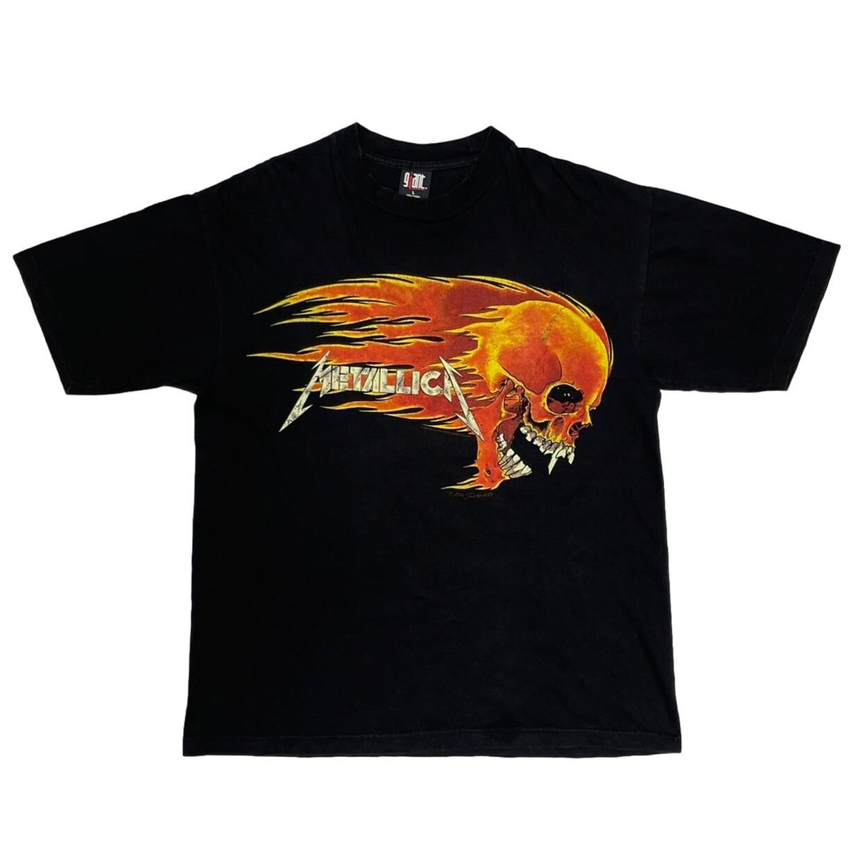 METALLICA SUMMER SHIT PUSHEAD FLAME SKULL GIANT LARGE 8924