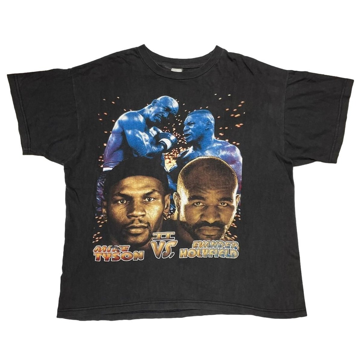 MIKE TYSON vs EVANDER HOLYFIELD TWO WORLD CHAMPION RAP DESIGN BAY CLUB XXL 8438