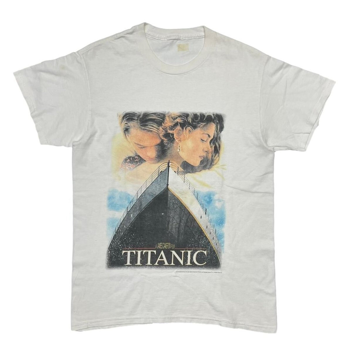 TITANIC MOVIE POSTER TEE WHITE FITS MEDIUM 9665