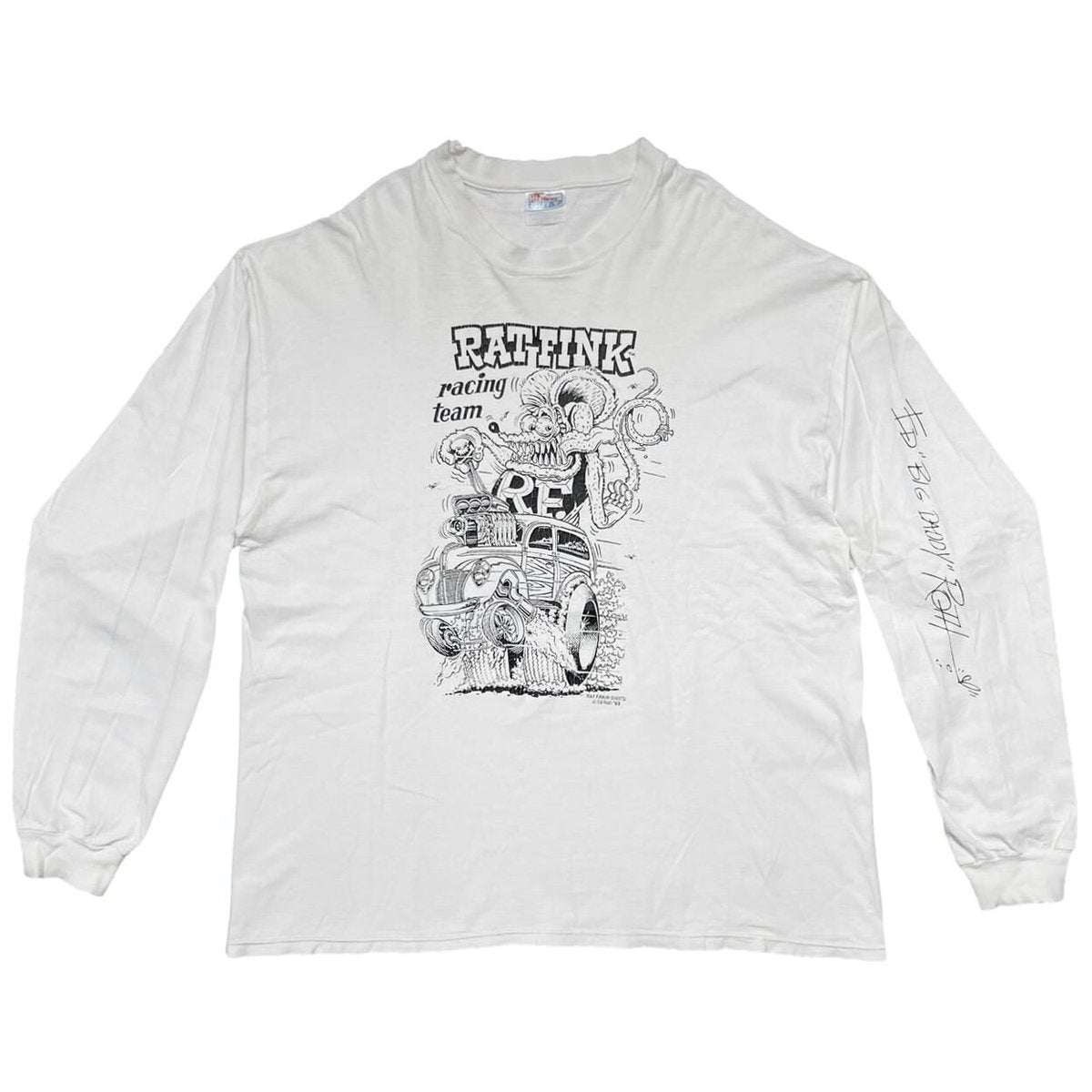 RAT FINK RACING TEAM ED BIG DADDY ROTH LS TEE WHITE HANES XL 2988