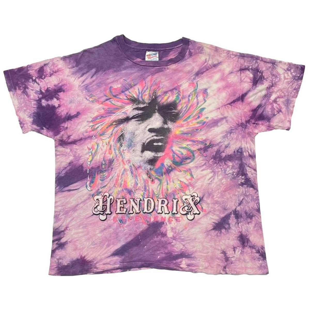 JIMI HENDRIX EXPERIENCE FACE TEE TIE DYE PURPLE HANES XL 0030