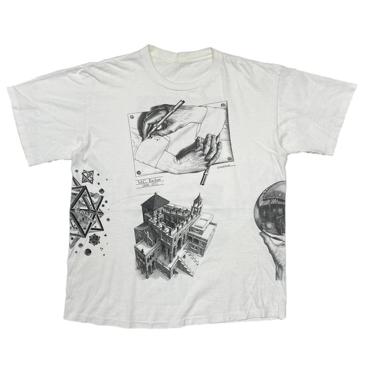 M.C.ESCHER 1991 OVP TEE WHITE FITS XL 0650