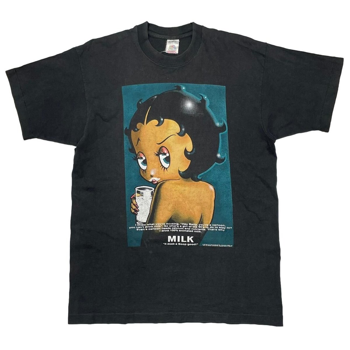 BETTY BOOP got milk ? PARODY FRUIT OF THE LOOM LARGE 8148