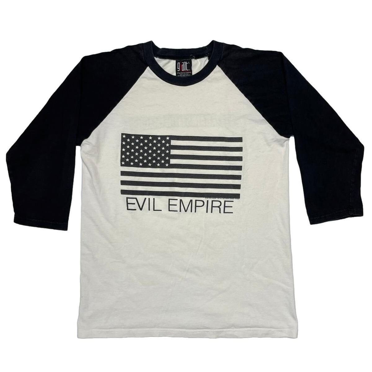 RAGE AGAINST THE MACHINE 1996 EVIL EMPIRE AMERICAN FLAG RAGLAN WHITE/BLACK GIANT LARGE 2231