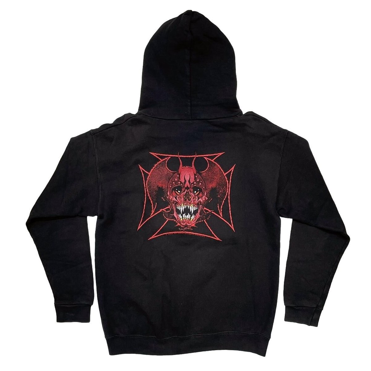 DEVILMAN PUSHEAD SKULL HOODED SWEATSHIRT FITS LARGE 2215
