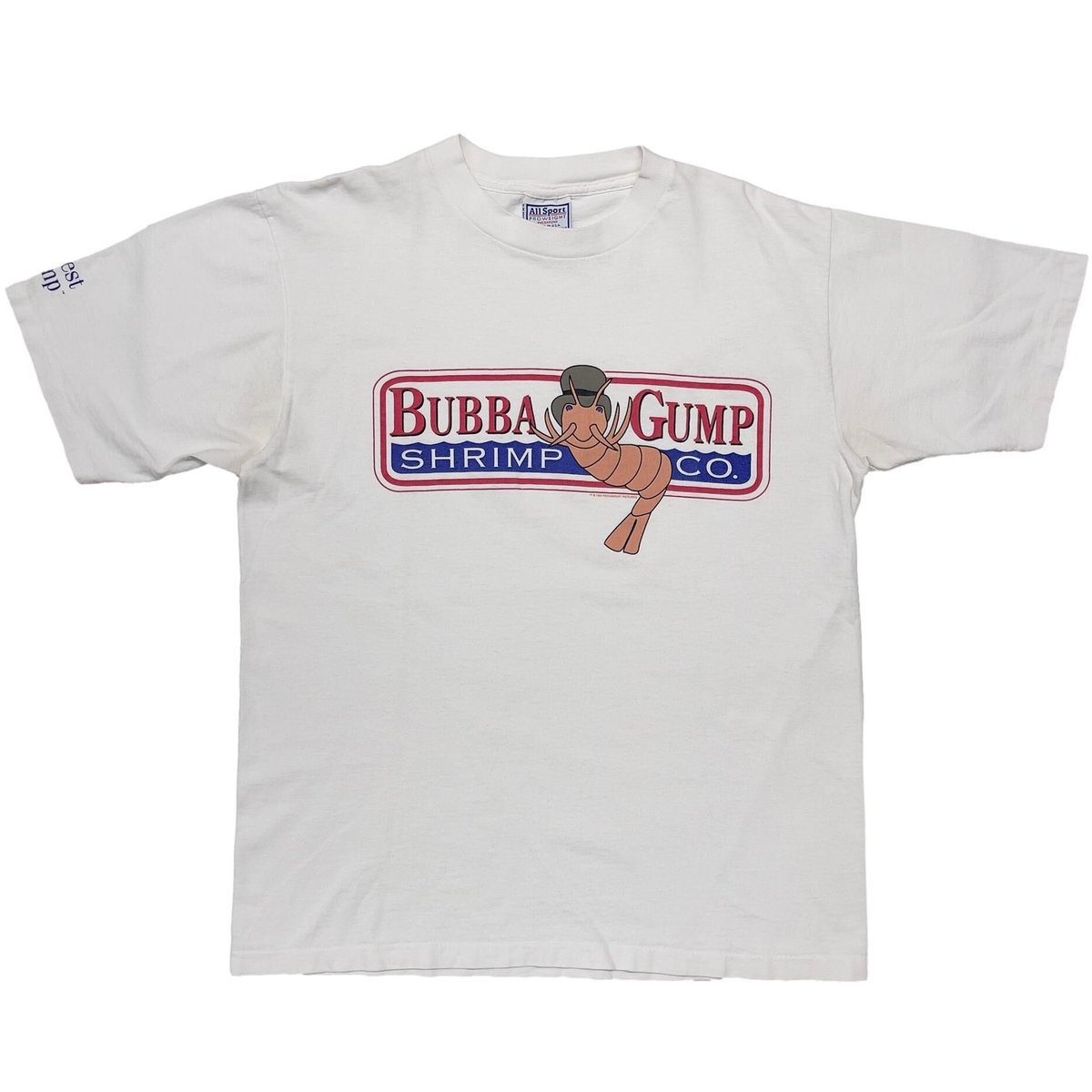 FORREST GUMP 1994 BUBBA GUMP SHRIMP CO. LOGO WHITE ALL SPORT LARGE 1302