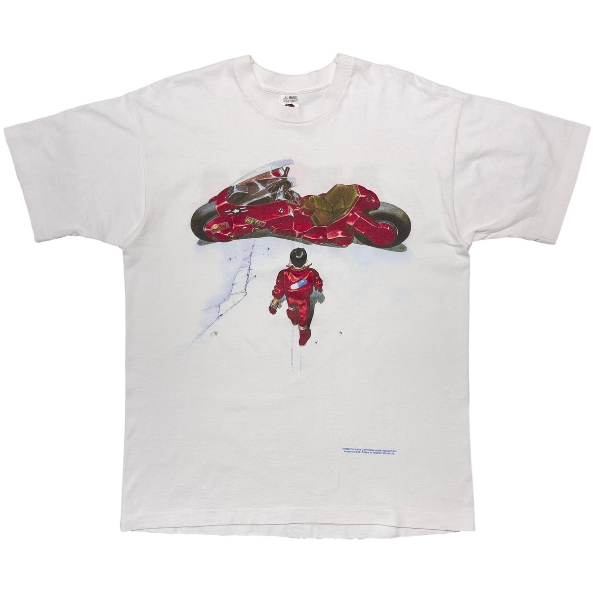 AKIRA 1988 KANEDA BIKE TEE WHITE FRUIT OF THE LOOM LARGE 6367