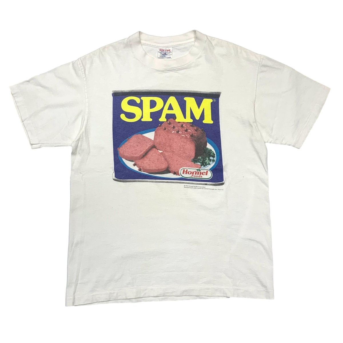 SPAM 1996 HORMEL FOODS CORPORATION WHITE SOF TEE LARGE 5245
