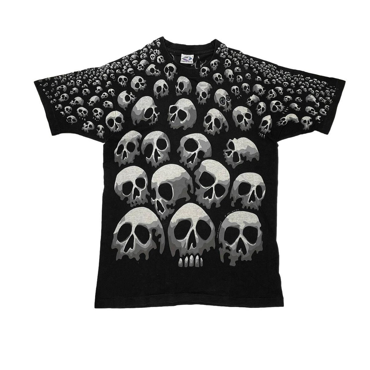 LIQUID BLUE 1992 10,000 SKULL TEE LARGE 8354
