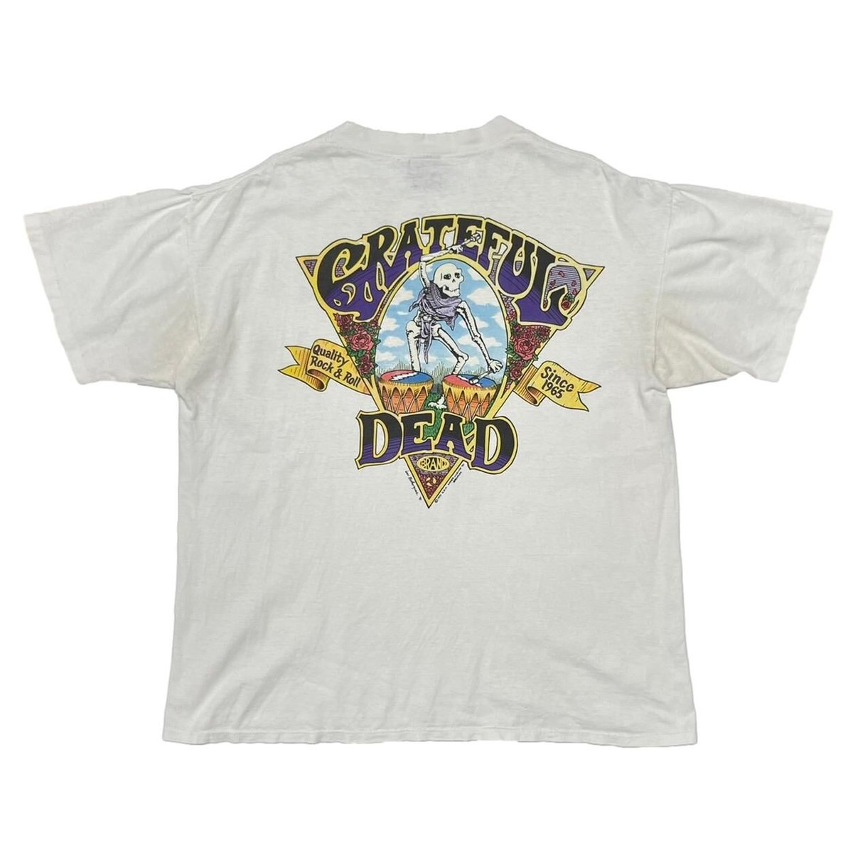 GRATEFUL DEAD 1991 QUALITY ROCK & ROLL WHITE BROCKUM XL 9480