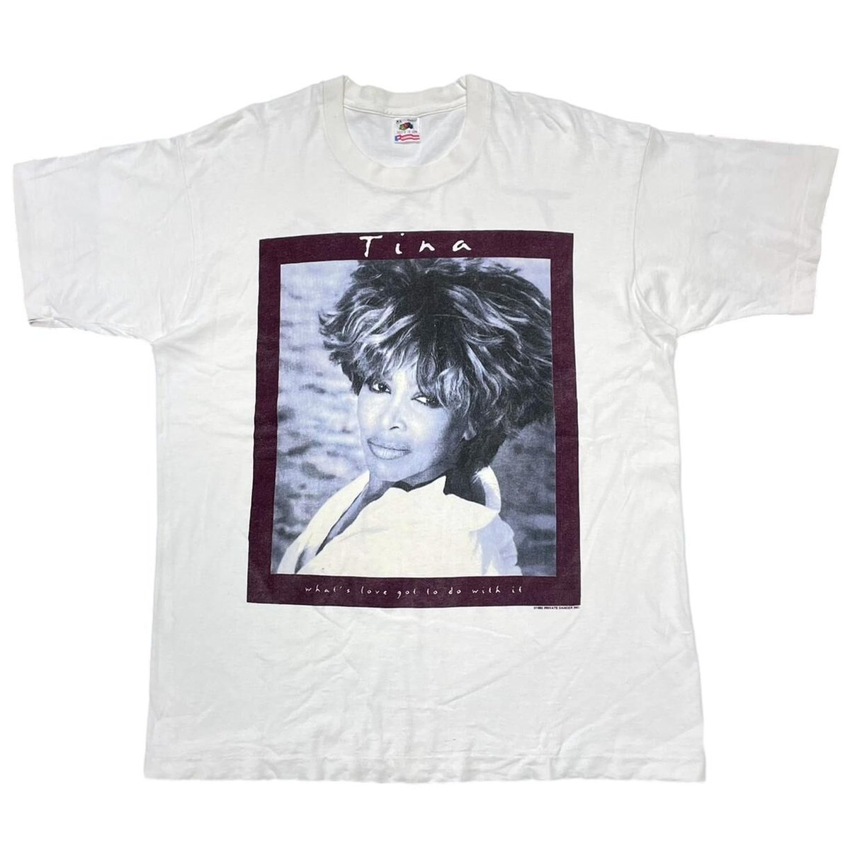TINA TURNER 1993 WHAT'S LOVE? TOUR TEE WHITE FRUIT OF THE LOOM XL 0085