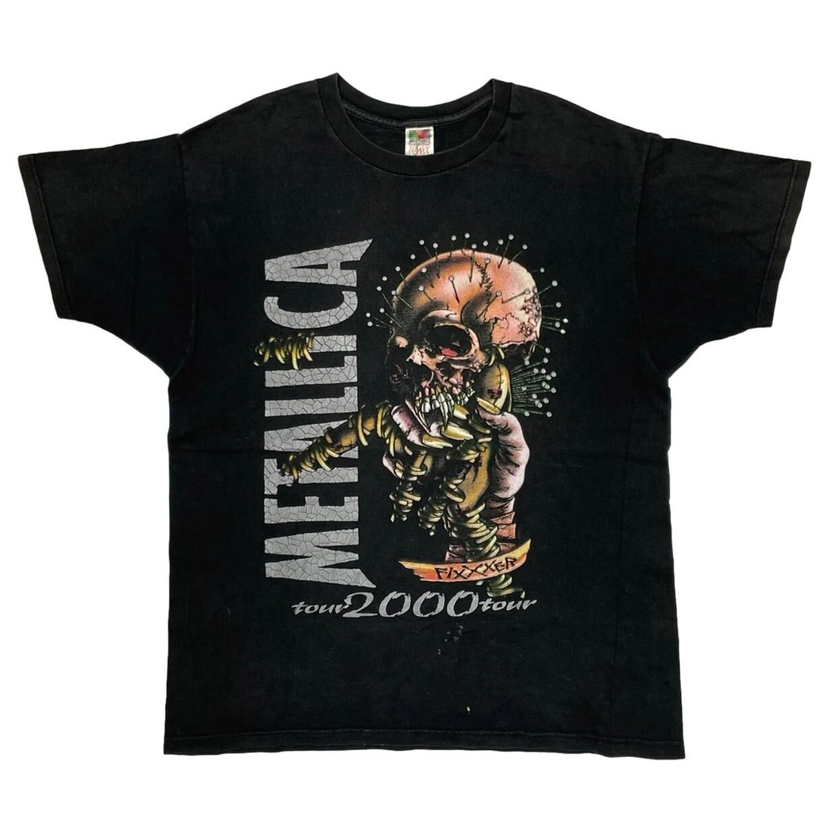 METALLICA PUSHEAD 2000 TOUR TEE BLACK FRUIT OF THE LOOM XL 9631