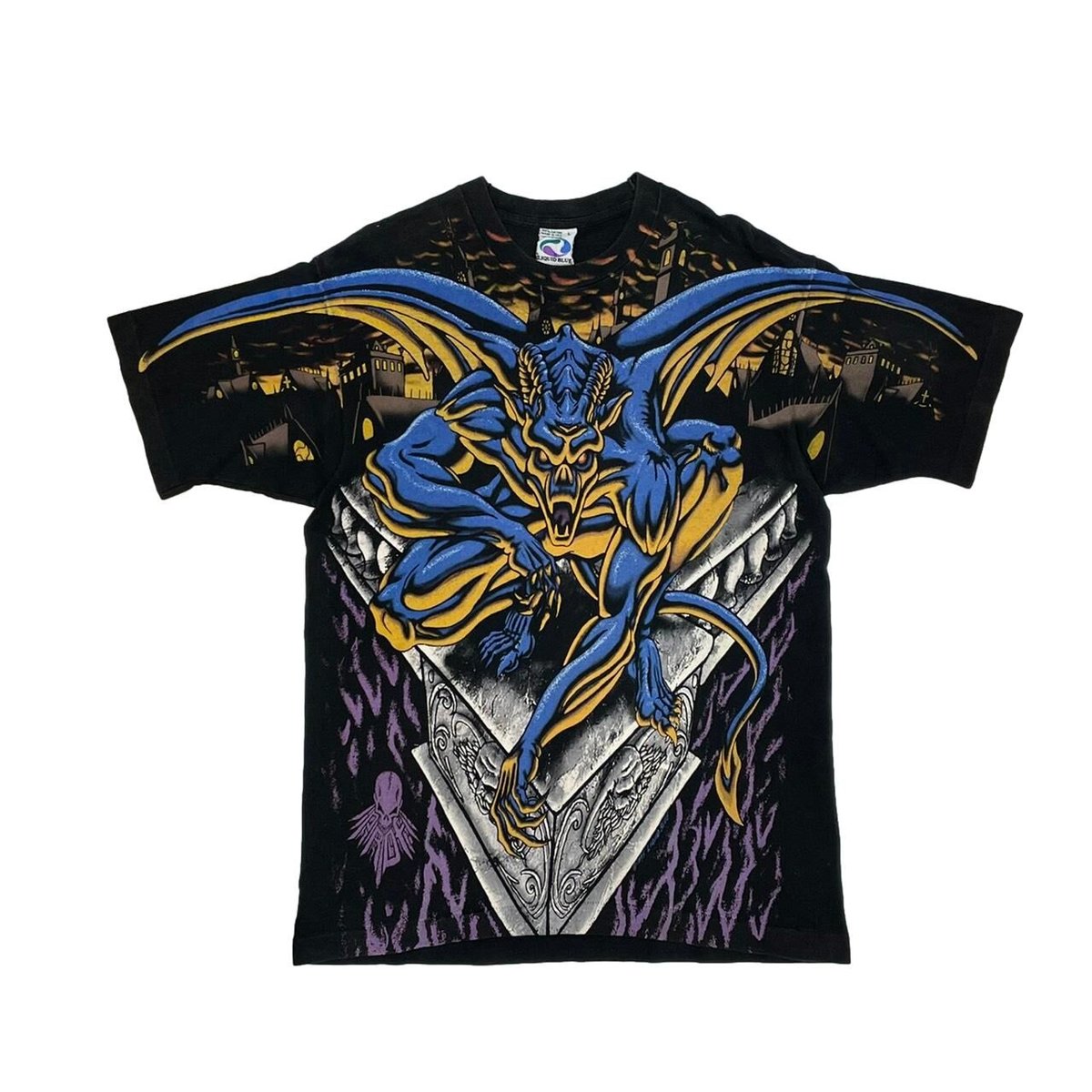 LIQUID BLUE GARGOYLE TEE 1995  LARGE 6536