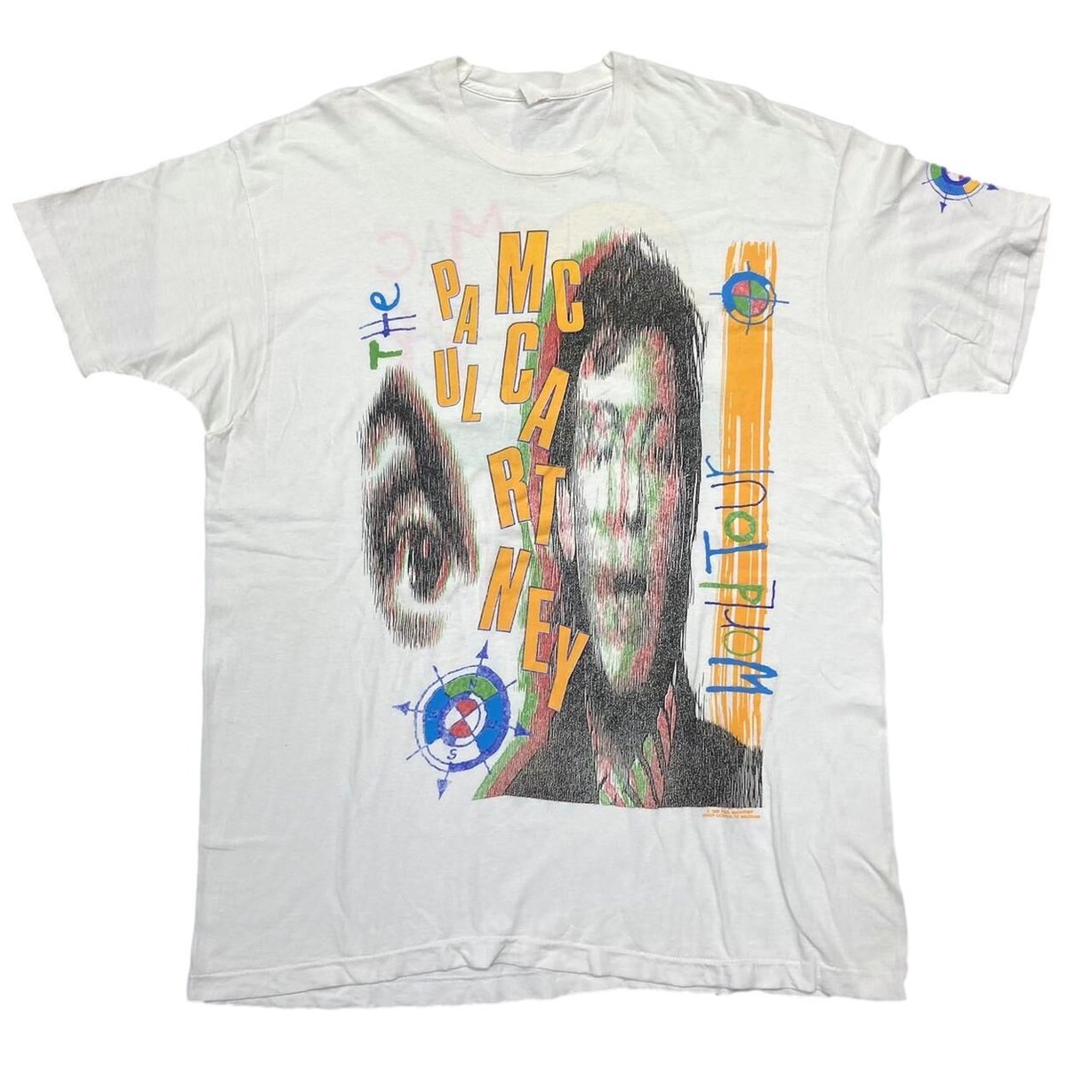 PAUL McCARTNEY 1989 MAC IS BACK WORLD TOUR WHITE FITS XL 1293