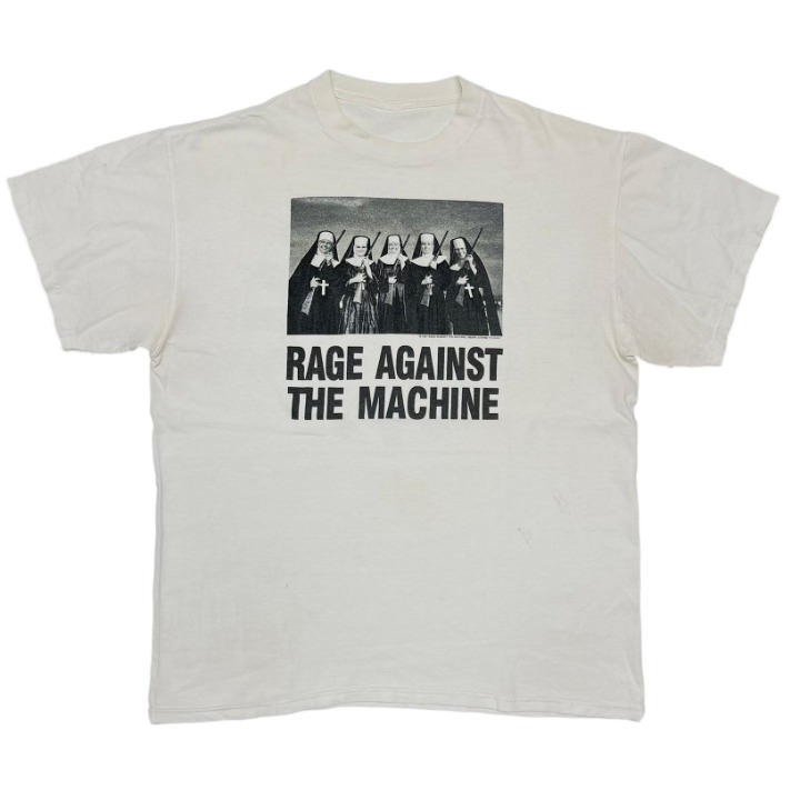 RAGE AGAINST THE MACHINE 1997 NUNS AND GUNS TEE WHITE FITS LARGE 6304