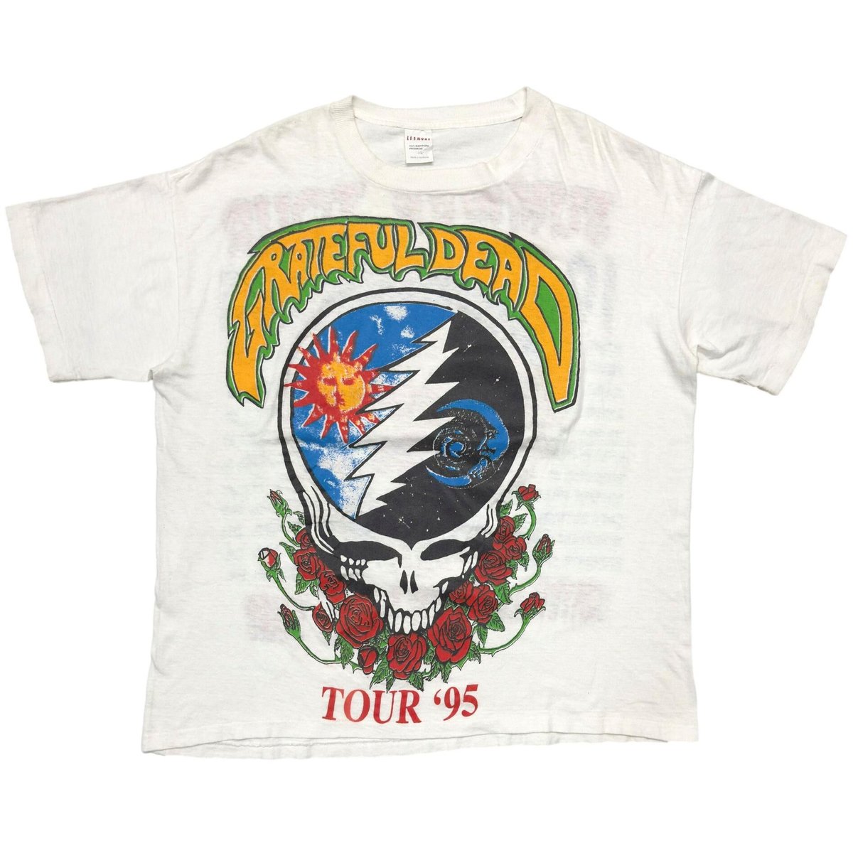 GRATEFUL DEAD SUMMER TOUR 1995 GRATEFULLY TOURS FOR 30 YEARS WHITE XL