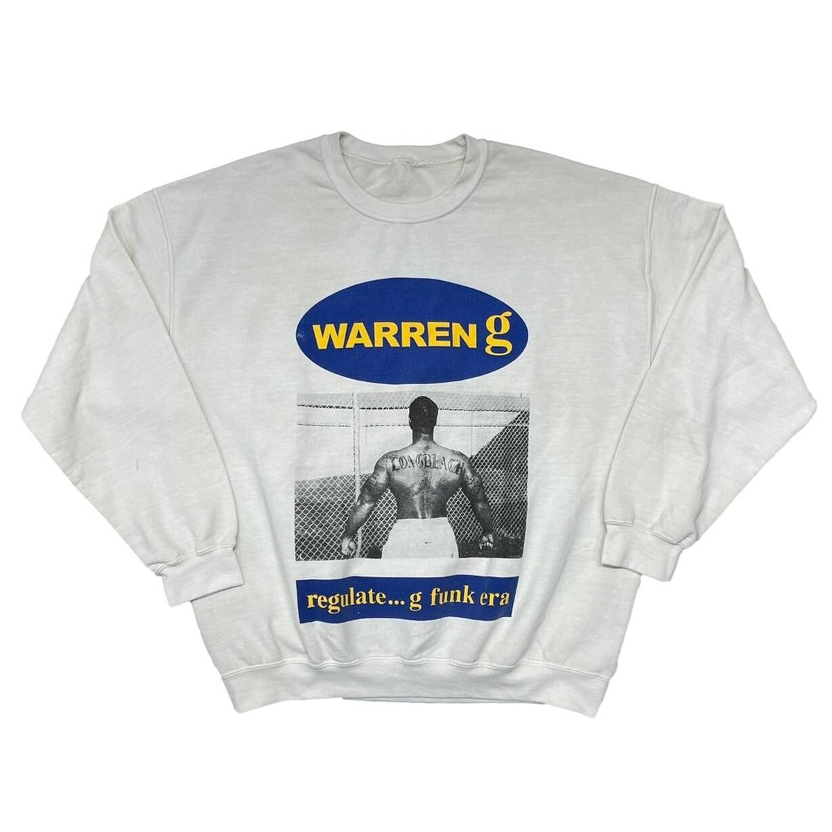 WARREN G FUNK ERA CREWNECK SWEAT WHITE FITS XL 3166