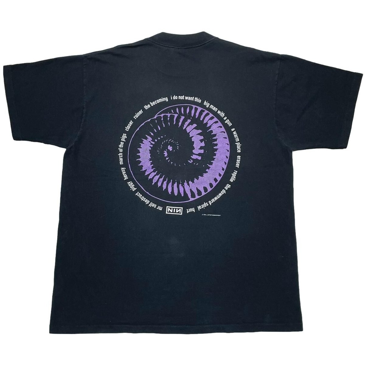 NIN INCH NAILS 1994 BOX LOGO AMMONITE ALL SPORT XL 6520