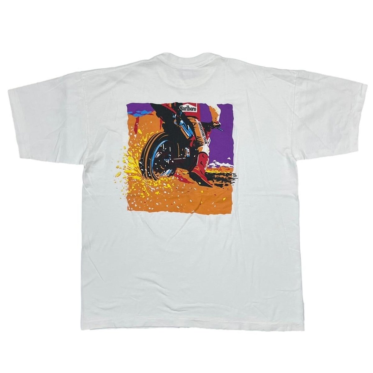 Marlboro ADVENTURE TEAM MOTORCYCLE POCKET TEE WHITE XL 9959