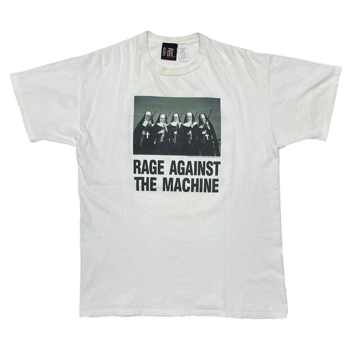 RAGE AGAINST THE MACHINE NUNS & GUNS WHITE GIANT LARGE 8295
