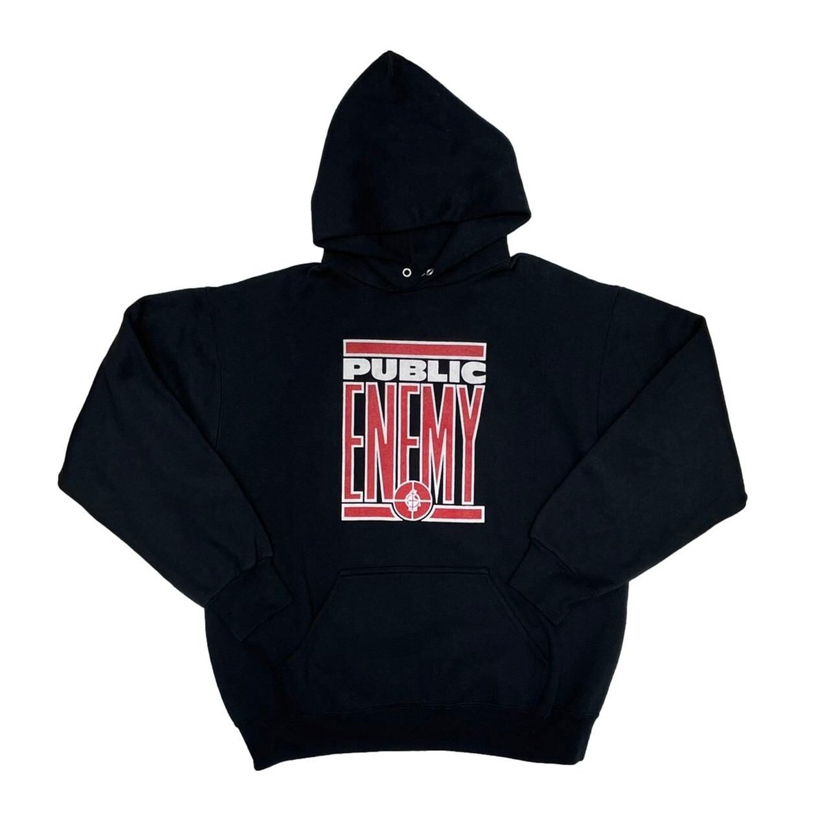 PUBLIC ENEMY DOUBLE SIDE TARGET LOGO HOODIE BLACK LARGE 0843