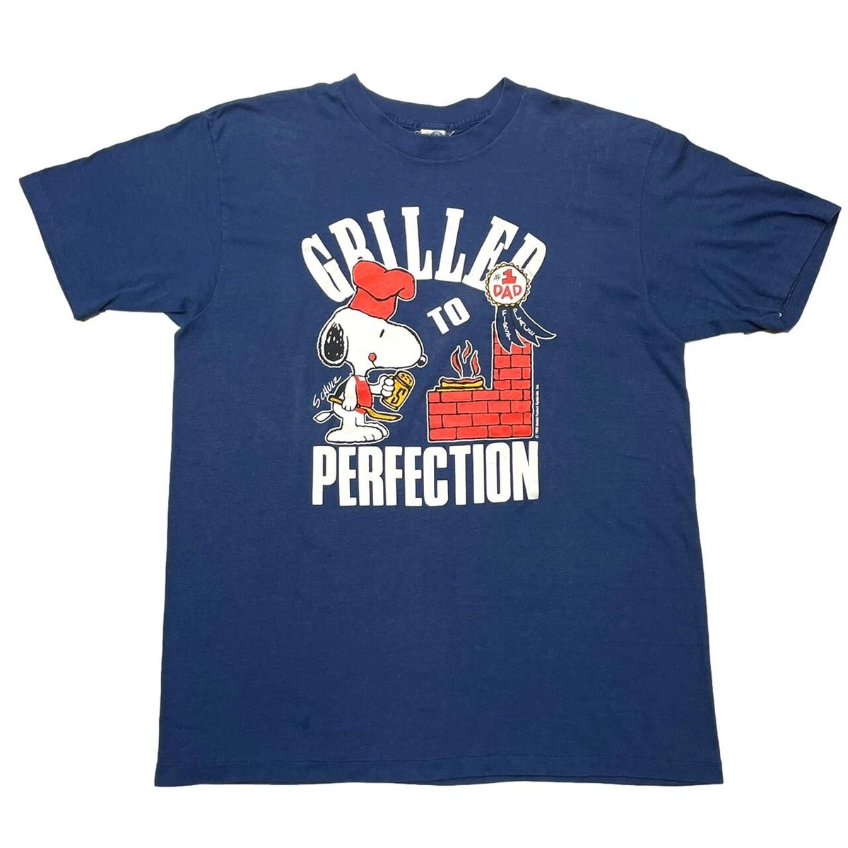 PEANUTS #1 DAD GRILLED TO PERFECTION NAVY ARTEX XL 4386
