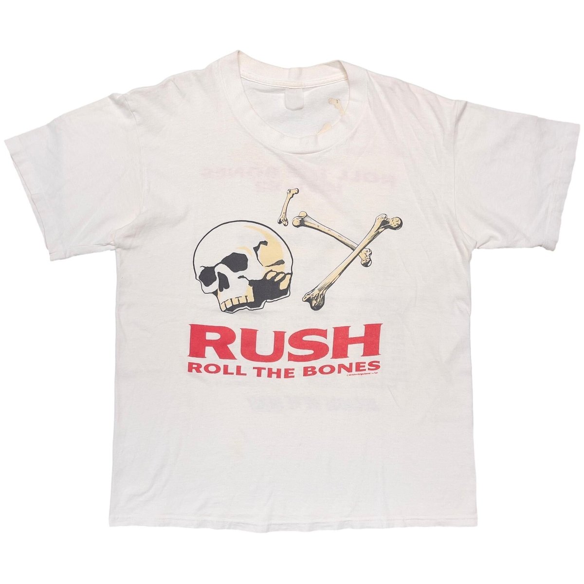 RUSH 1991 ROLL THE BONES TOUR 1991-92 BONE WHITE LARGE 1289