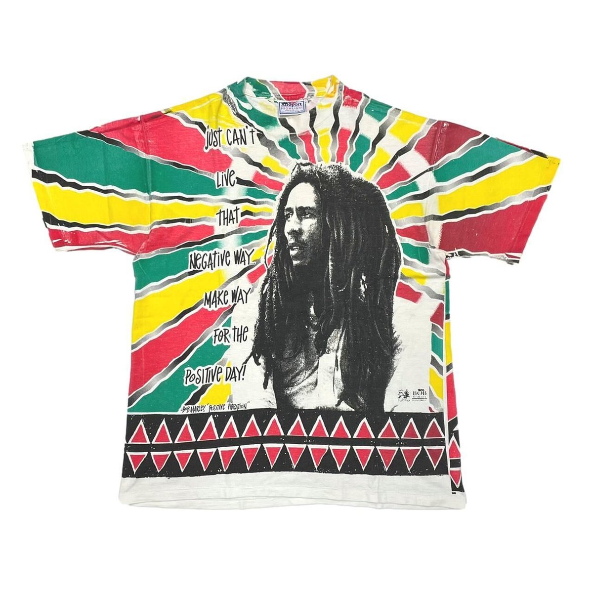 BOB MARLEY POSITIVE VIBRATION DOUBLE SIDE OVP TEE ALLSPORT XL 08251