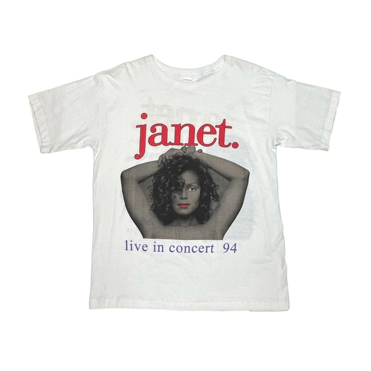 JANET JACKSON 93-94 WORLD TOUR TEE WHITE LARGE 5754
