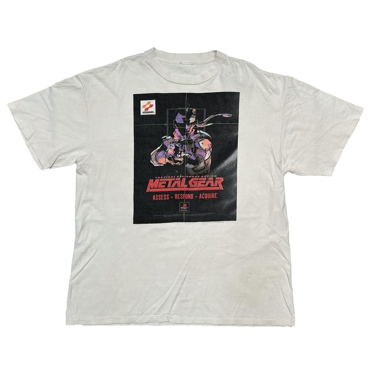 METAL GEAR SOLID VIDEO GAME PROMO WHITE FITS XL 0150