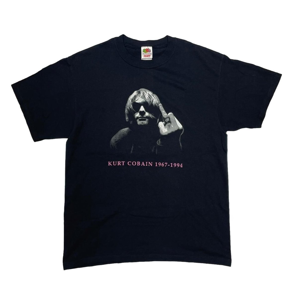 KURT COBAIN MEMORIAL MIDDLE FINGER HAND SIGN FRUIT OF THE LOOM XL 8065