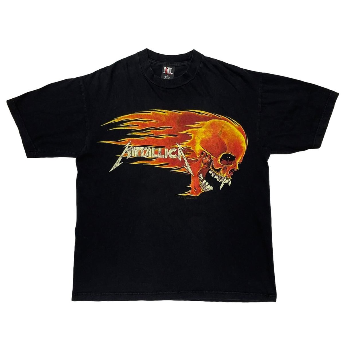 METALLICA PUSHEAD FLAME SKULL GIANT LARGE 8292