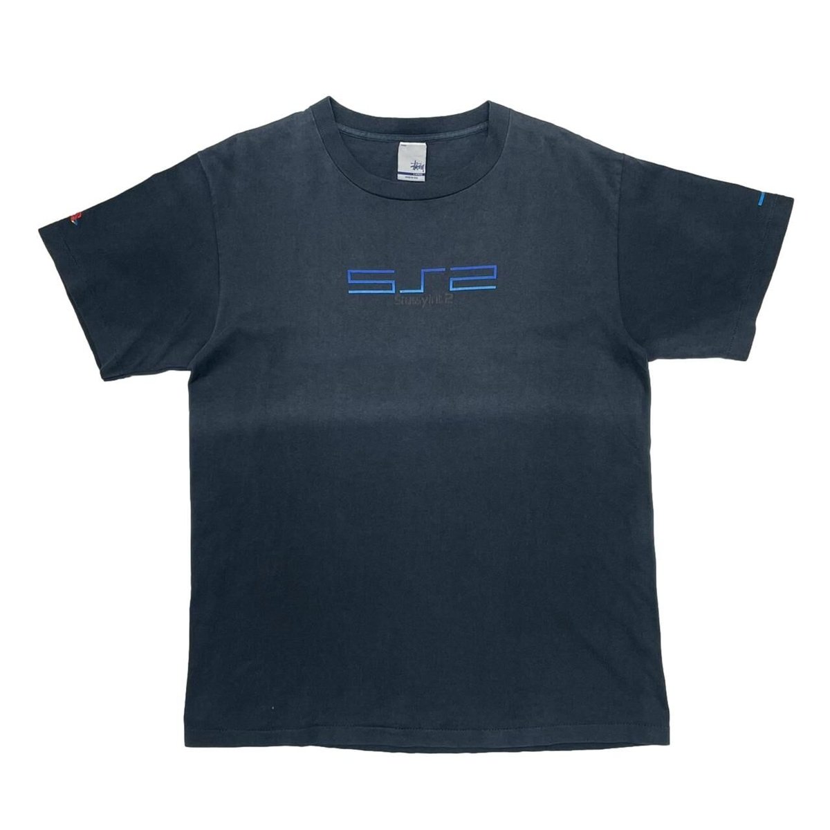 STUSSY PS2 LOGO PARODY TEE BLACK LARGE 5228