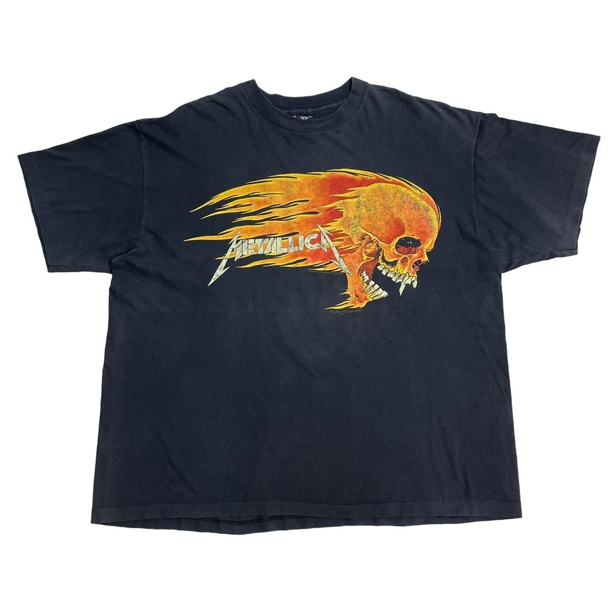 METALLICA SUMMER SHIT PUSHEAD FLAME SKULL GIANT BY TEE JAYS  XXL 8401