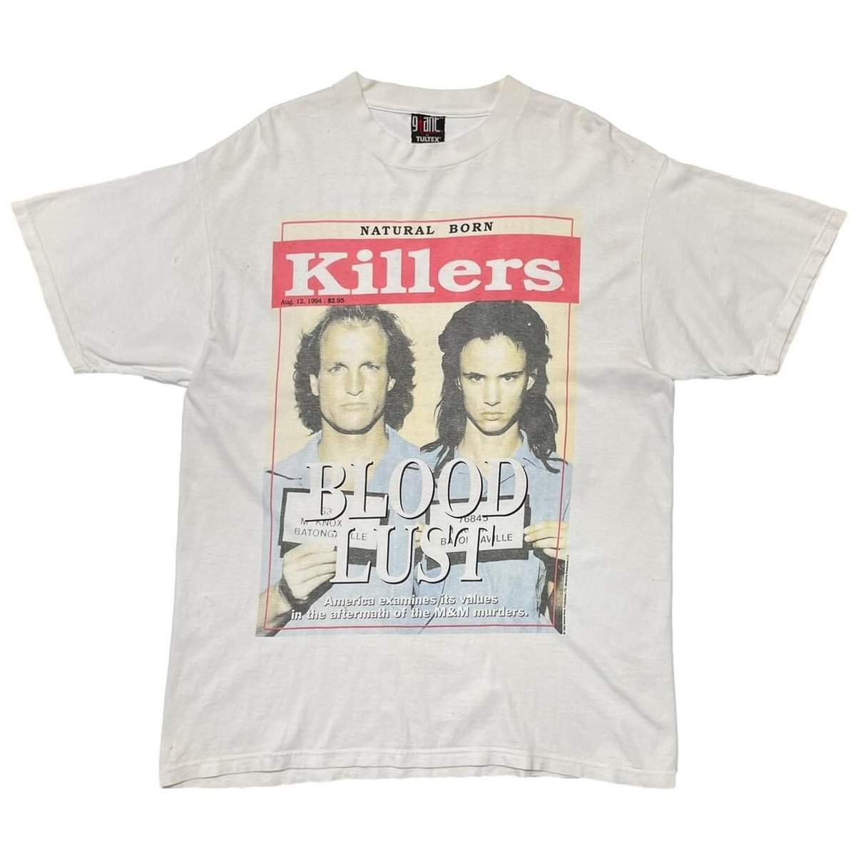 [MORE SALE] NATURAL BORN KILLERS 1994 BLOOD LUST MOVIE PROMO WHITE GIANT BY TULTEX XL 9663