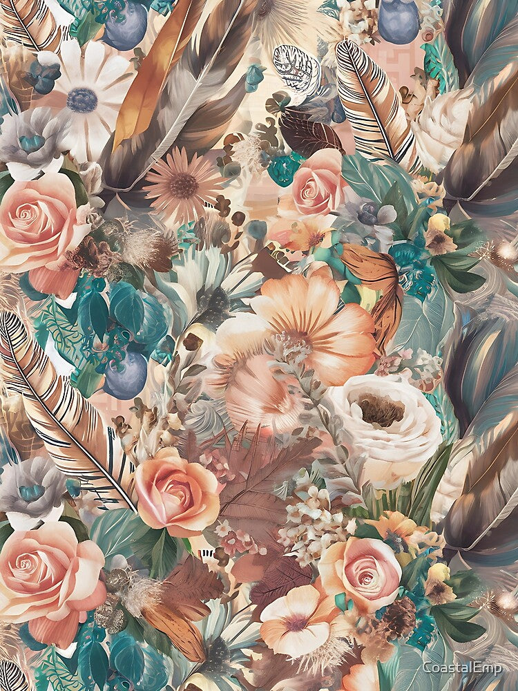 Boho Chic Western Floral Design – Vintage Cowgirl Wildflower Print – Rustic Country Aesthetic for Trendy Apparel & Accessories by CoastalEmp