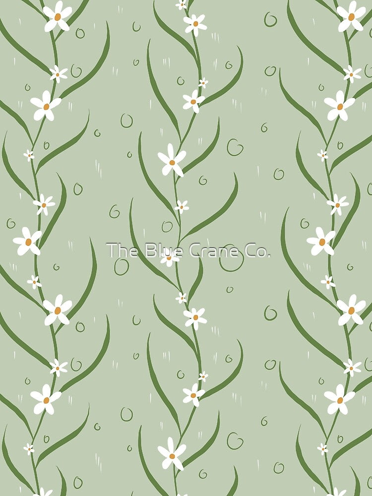 Minimalist Floral Vine Pattern by The Blue Crane Co.