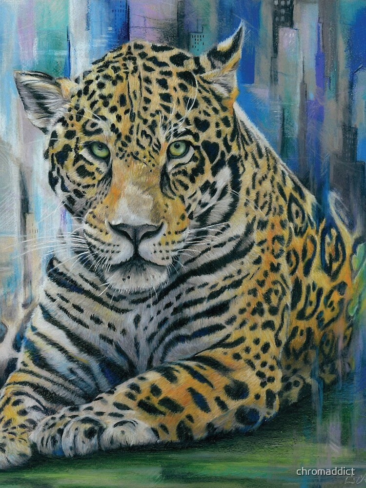Homeless - Jaguar on Abstract City background by chromaddict