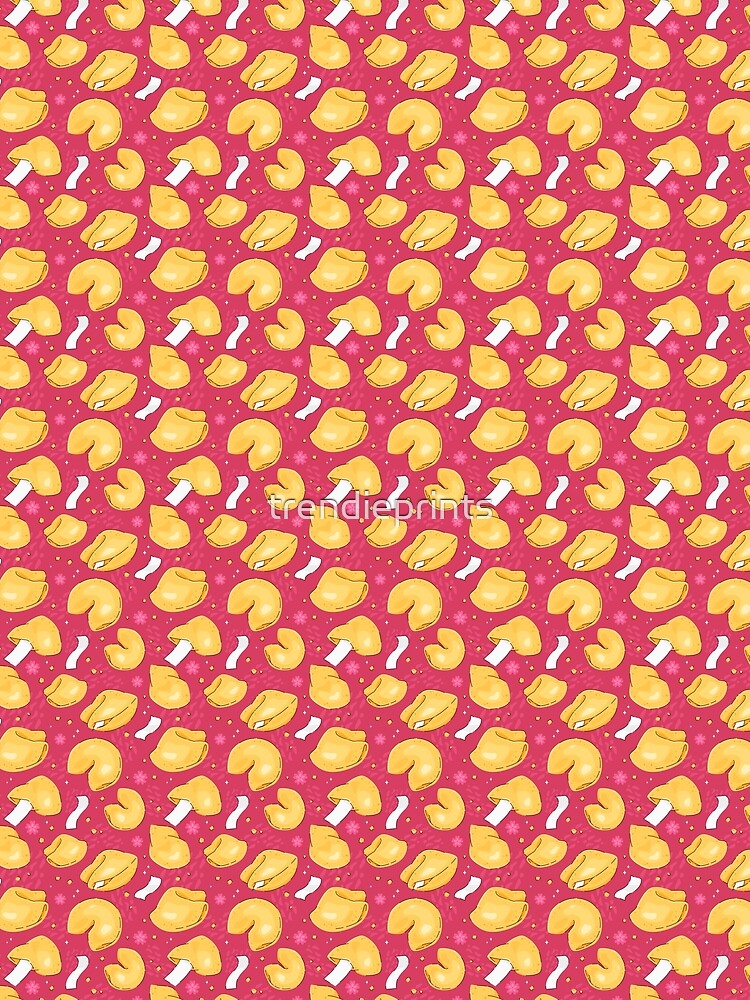 Fortune Cookie – Kawaii Food Aesthetic, Lucky Fortune Design, Fun Asian Snack Illustration Print by trendieprints