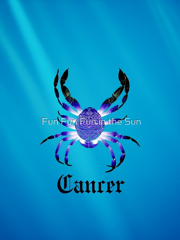 Cancer zodiac sign with vibrant crab and water backround by Fun Fun Fun in the Sun